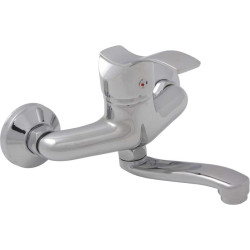 Argo Lux - Chromowana Bateria Ścienna z Ruchomą Wylewką i Ceramiczną Głowicą