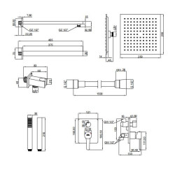 Luksusowy Zestaw Prysznicowy Glamour Chrom z 2-Funkcyjną Baterią Podtynkową