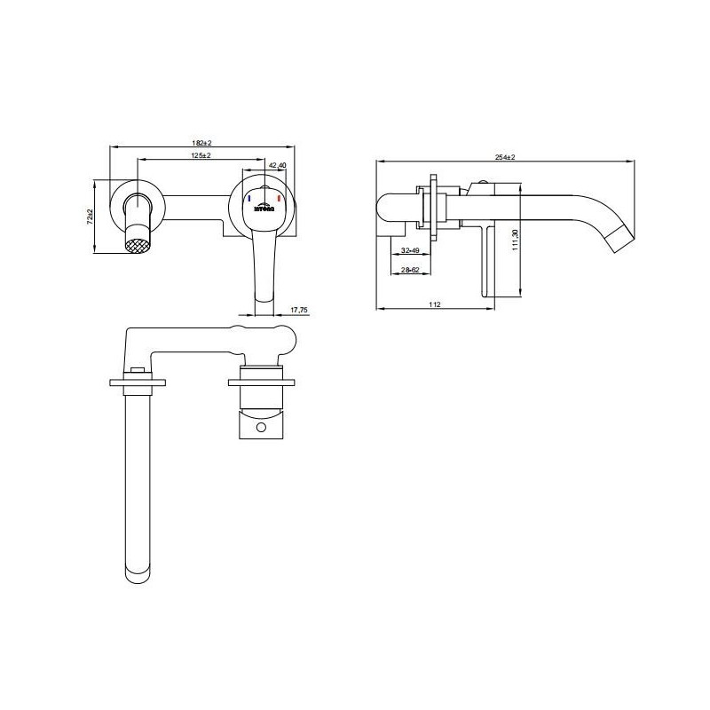 Elegancka bateria umywalkowa Glamour do zabudowy, chromowany wykończenie