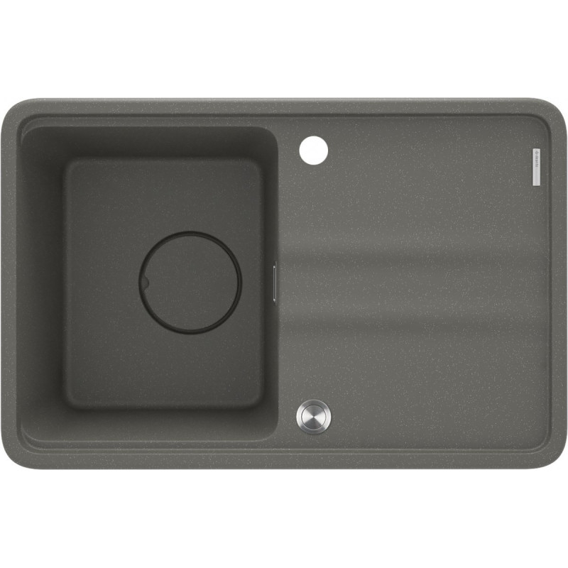Granitowy Zlewozmywak MOMI 1-komorowy z Ociekaczem 67x45 w Antracyt Metalik - Styl i Funkcjonalność