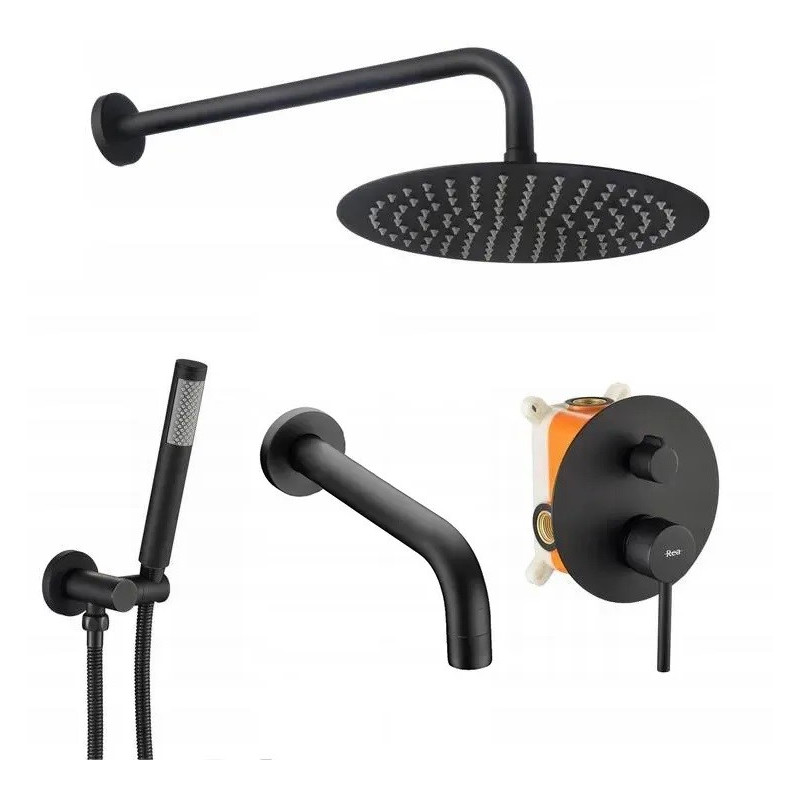 Zestaw Prysznicowo-Wannowy Lungo Czarny - Styl i Funkcjonalność w Twojej Łazience