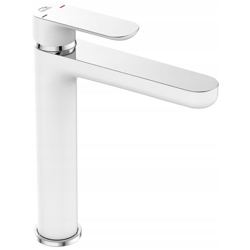 Elegancka bateria umywalkowa LAVEO TONDO z funkcją klik-klak - chrom/biała!