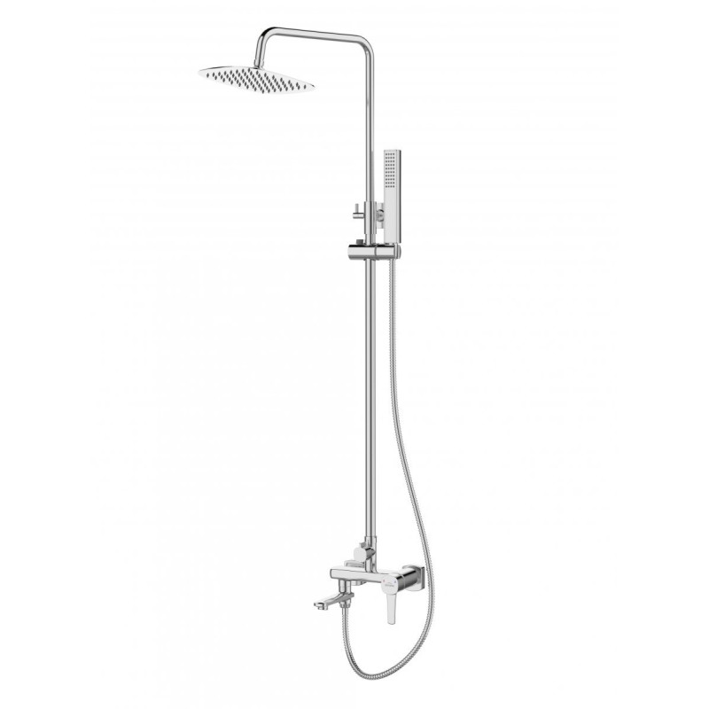 Luksusowa Deszczownica Glamour z Chromowaną Baterią i Ruchomą Wylewką