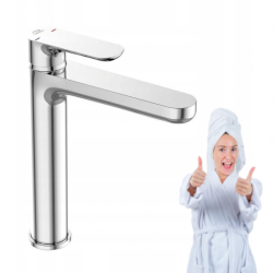 Stylowa bateria umywalkowa LAVEO TONDO z systemem klik-klak, chromowana nowoczesność