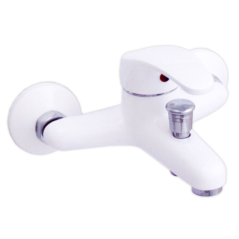 Nowoczesna Bateria Wannowa Ścienna Kakadu Jednouchwytowa - Elegancja w Bieli