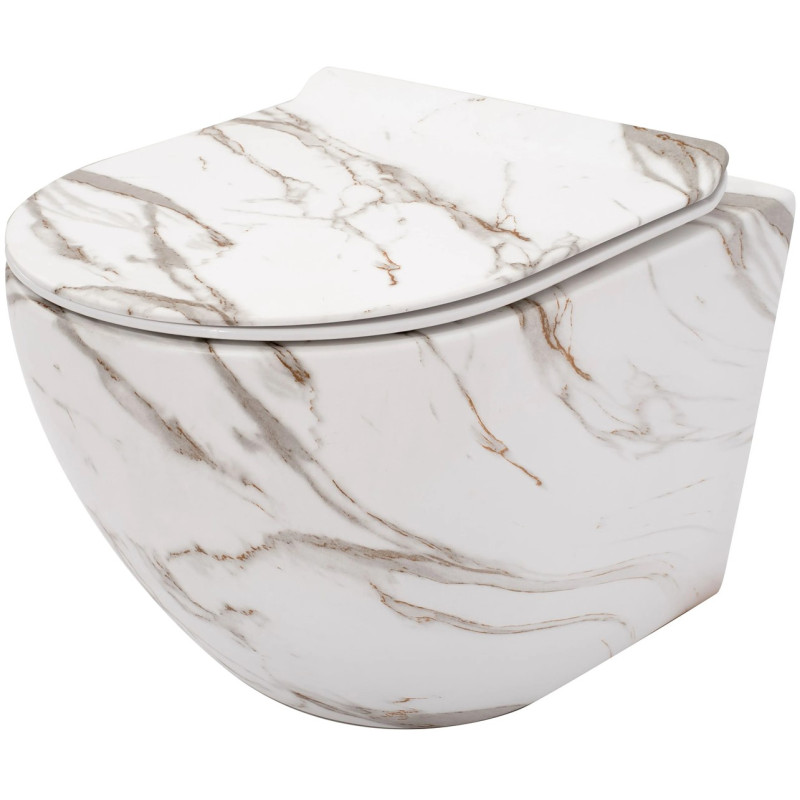 Ultra Slim WC Carlos - Stylowa Deska Toalety w Kolorze Lawa Matowa