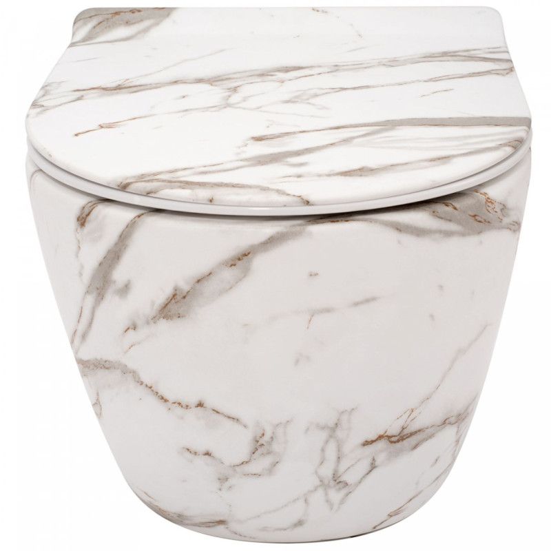 Ultra Slim WC Carlos - Stylowa Deska Toalety w Kolorze Lawa Matowa