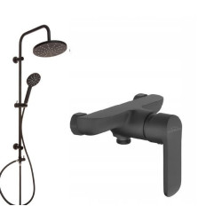 Elegancka Deszczownica Invena Black+ z Baterią w Kolorze Czarnym