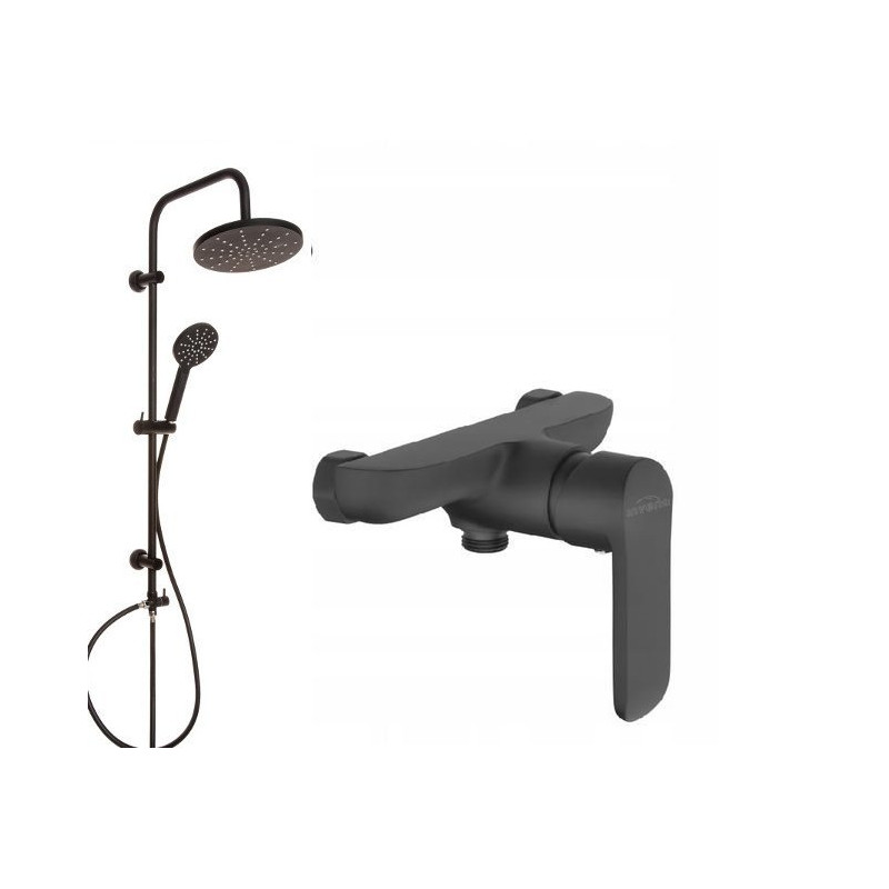 Elegancka Deszczownica Invena Black+ z Baterią w Kolorze Czarnym