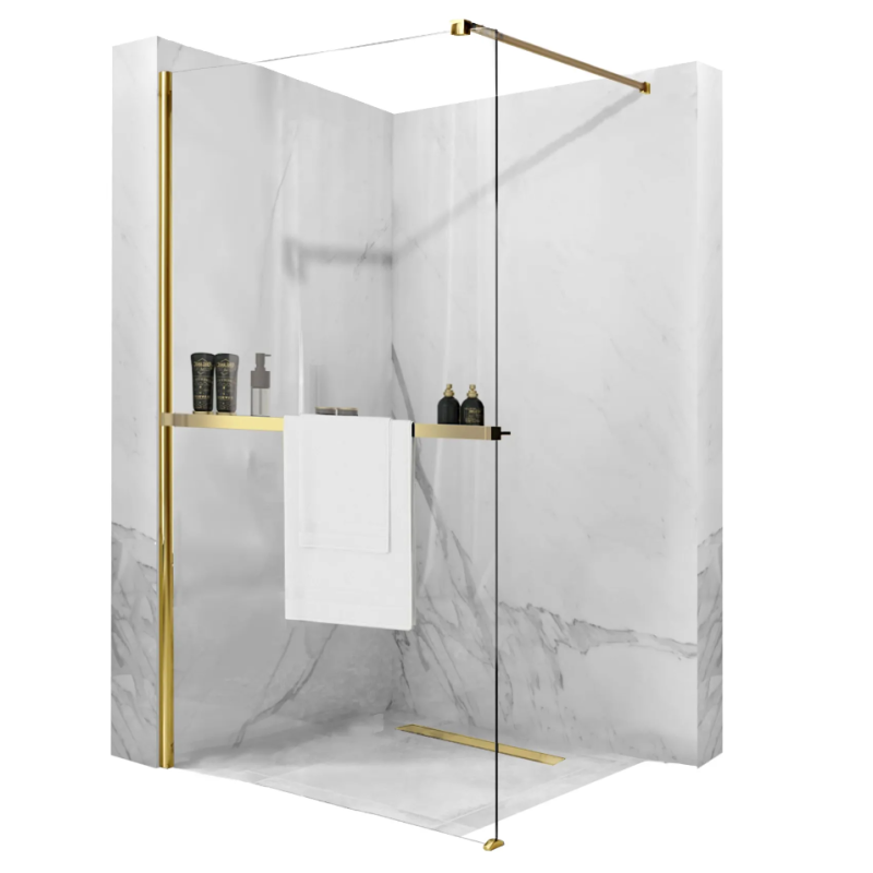 Złota Półka z Wieszakiem na Ręczniki EVO - Styl i Praktyczność w jednym!