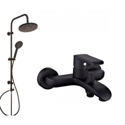 Czarna Deszczownia DARK + Stylowa Bateria Wannowa - Nowoczesna Łazienka!