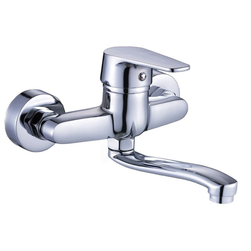 LUGA Elegance Chrom - Jednouchwytowa bateria ścienna z ruchomą wylewką