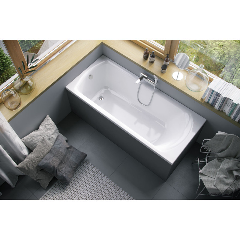 Lamia Slim wanna prostokątna 150X75 cm biały połysk