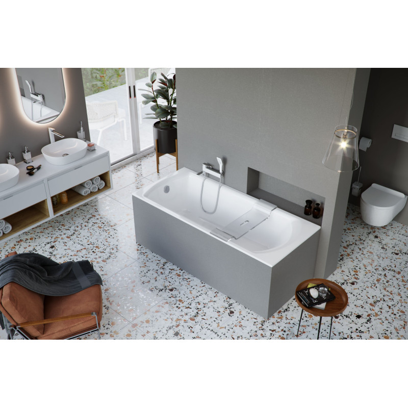 Lamia Slim wanna prostokątna 160X75 cm biały połysk