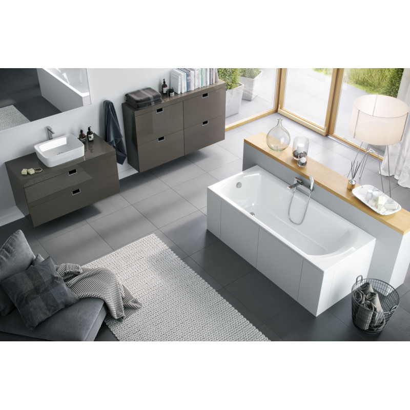 Lamia Slim wanna prostokątna 160X75 cm biały połysk