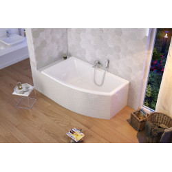 Excellent Magnus wanna narożna 150x85 cm lewa  bialy połysk