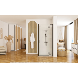 Elegancka Ścianka Prysznicowa Hugo Black 80 cm - Styl i Funkcjonalność w Twojej Łazience