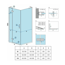 Elegancka Ścianka Prysznicowa Hugo Black 80 cm - Styl i Funkcjonalność w Twojej Łazience