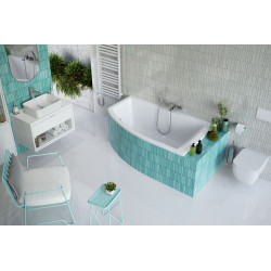 Magnus wanna narożna 160x95 cm prawa, bialy połysk