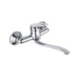 Bateria Ścienna Grace BKY 080D - Chromowana Elegancja, Jednouchwytowa z Ruchomą Wylewką