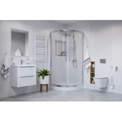 Sense Compact brodzik półokrągły 90x90 cm wysoki, biały połysk