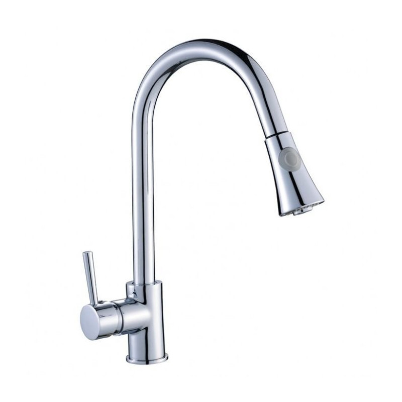 Elegancka bateria zlewozmywakowa DARU chrom z ruchomą wyciąganą wylewką