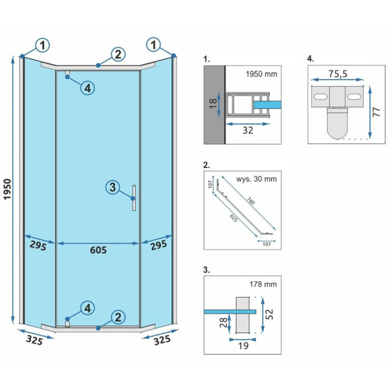 Elegancka Kabina Prysznicowa AXIN Chrom 90x90 - Styl i Funkcjonalność w Twojej Łazience