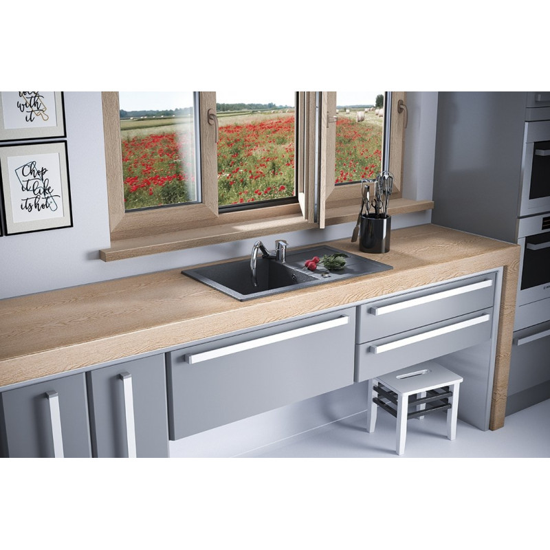 Laveo Lila bateria zlewozmywakowa stojąca ze składaną wylewką u chrom