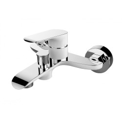 Nowoczesna Bateria Wannowa Alea BLE 610D, Białe/Chrom, Jednouchwytowa, Ścienna, Ceramiczna