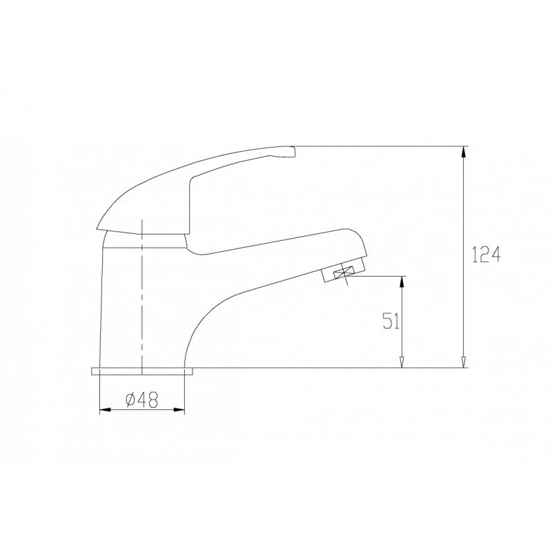 Elegancka bateria umywalkowa z korkiem, Invena PEREA, błyszczący chrom