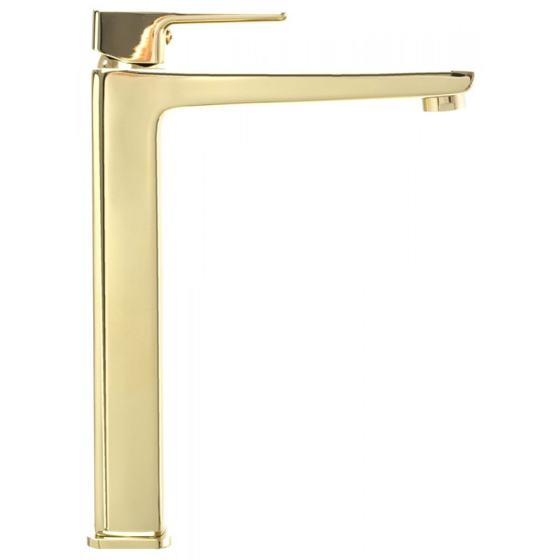 Elegancka złota bateria umywalkowa Orix Rea - wysoki model dla stylowych wnętrz