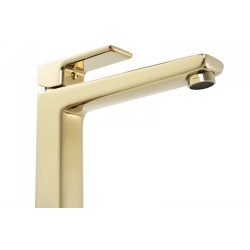 Elegancka złota bateria umywalkowa Orix Rea - wysoki model dla stylowych wnętrz