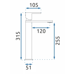 Ekskluzywna Czarna Bateria Umywalkowa FLIP, Wysoki Model JS-800-1B