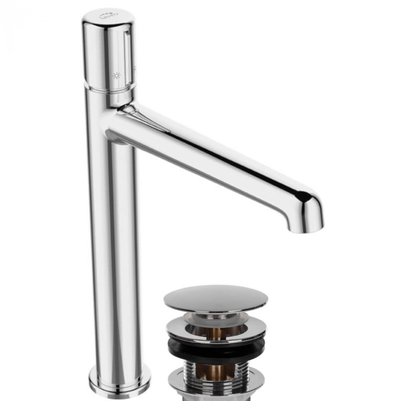 Elegancka Bateria Nablatowa Pretto Chrom z Systemem Klik-Klak i Oszczędnością Wody