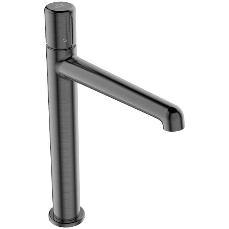 Wysoka Bateria Umywalkowa Pretto Grafit z Klik-Klakiem - Nowoczesny Design i Oszczędność Wody