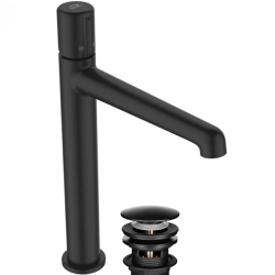 Laveo Pretto bateria umywalkowa stojąca nablatowa czarna