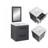 Elegancki Zestaw STELLA: Szafka, Umywalka i Lustro 50 cm, Antracytowy Design