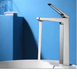 Elegancka bateria łazienkowa Parker wysoka - nikiel szczotkowany, nowoczesny design