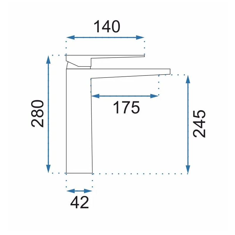 Elegancka bateria łazienkowa Parker wysoka - nikiel szczotkowany, nowoczesny design