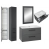 Stylowy Zestaw Mebli Łazienkowych STELLA ANTRACYT 80 - Szafka, Umywalka, Lustro, Słupek!
