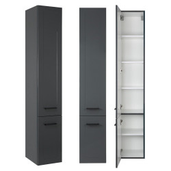 Stylowy Zestaw Mebli Łazienkowych STELLA ANTRACYT 80 - Szafka, Umywalka, Lustro, Słupek!