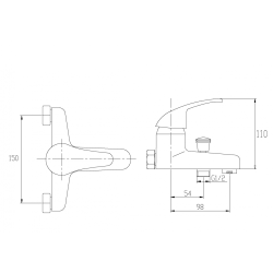 Elegancka Bateria Wannowa Invena PEREA z Chromowanym Zestawem Natryskowym