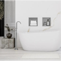 Stylowa Półka Wnękowa ze Stali Szczotkowanej 30x30x10 - Model REA-05600