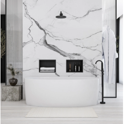 Elegancka Czarna Półka Wnękowa 30x30x10 - Wyjątkowy Design!