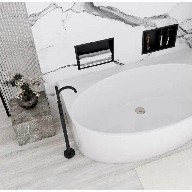 Elegancka Czarna Półka Wnękowa 30x30x10 - Wyjątkowy Design!