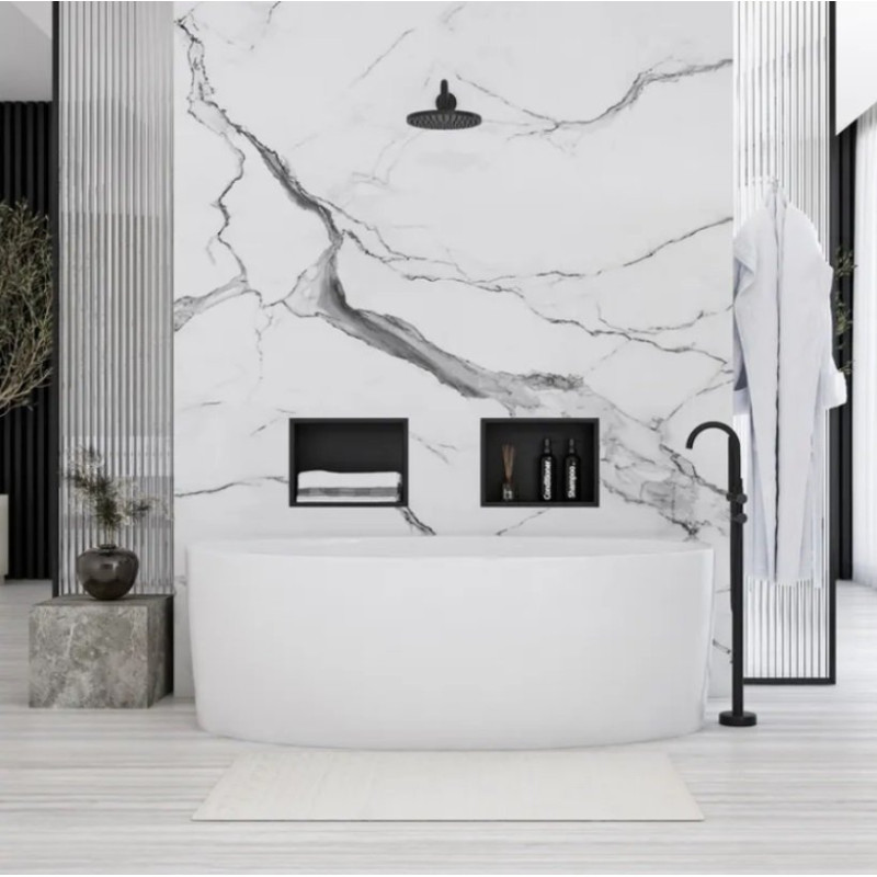 Elegancka Czarna Półka Wnękowa 30x30x10 - Wyjątkowy Design!