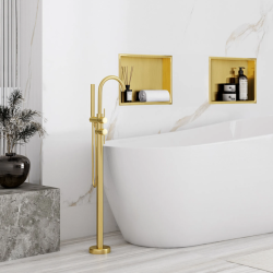 Elegancka Półka Wnękowa 07 30x30x10 Złota Szczotkowana - Styl i Praktyczność