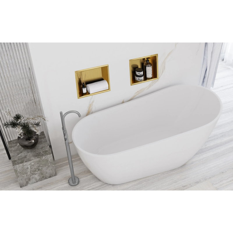 Elegancka Półka Wnękowa 07 30x30x10 Złota Szczotkowana - Styl i Praktyczność