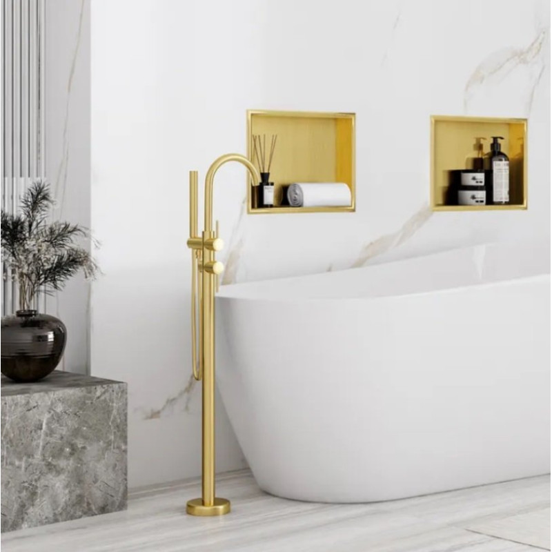 Elegancka Półka Wnękowa 07 30x30x10 Złota Szczotkowana - Styl i Praktyczność