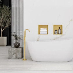 Elegancka Półka Wnękowa 07 30x30x10 Złota Szczotkowana - Styl i Praktyczność